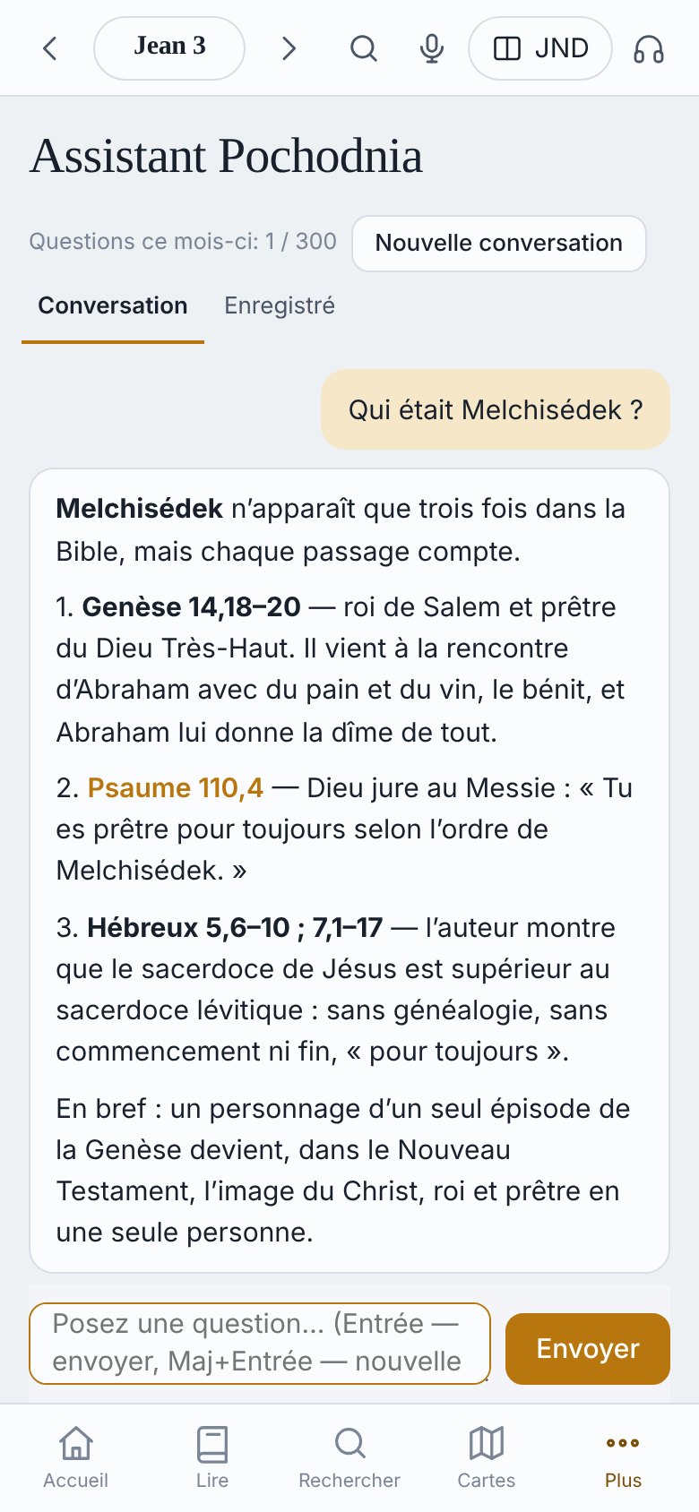 L’Assistant Pochodnia répond à « Qui était Melchisédek ? » avec des références aux versets