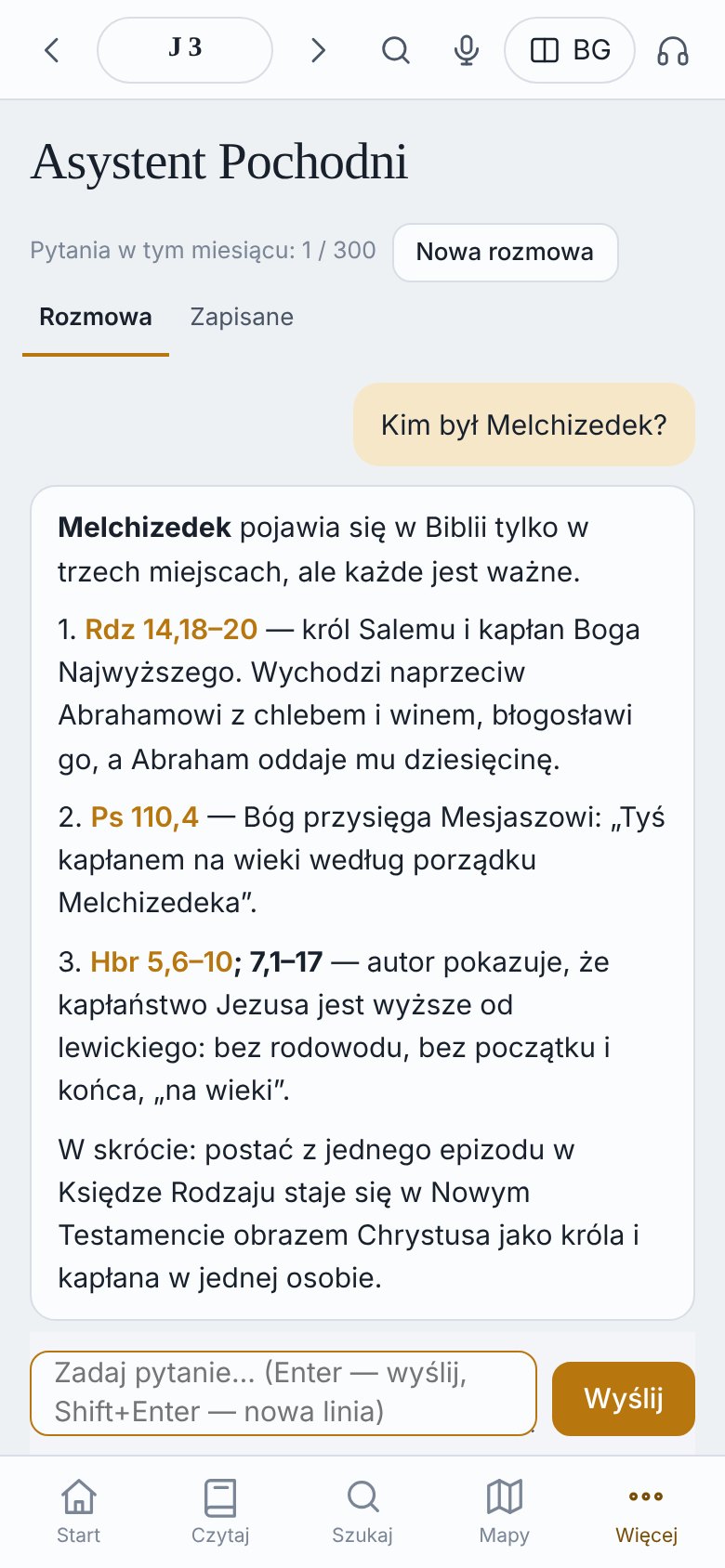 Asystent Pochodni odpowiada na pytanie „Kim był Melchizedek?” z odnośnikami do wersetów